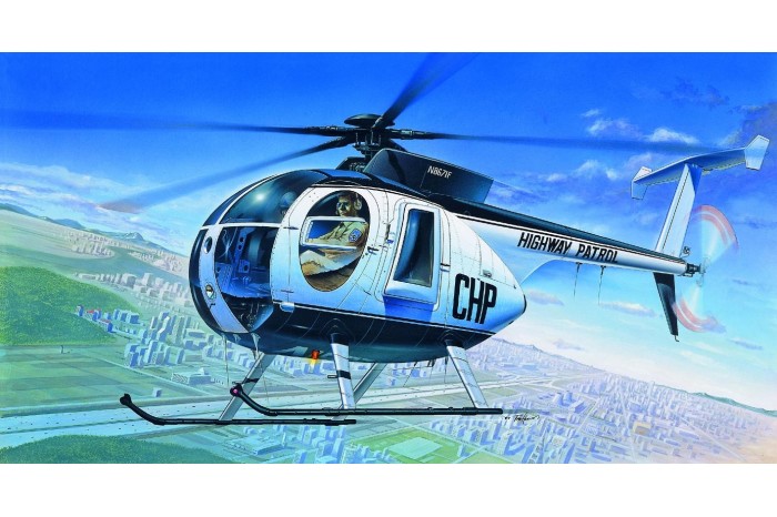 Model Kit vrtulník 12249 - HUGHES 500D POLICE HELICOPTER (1:48)