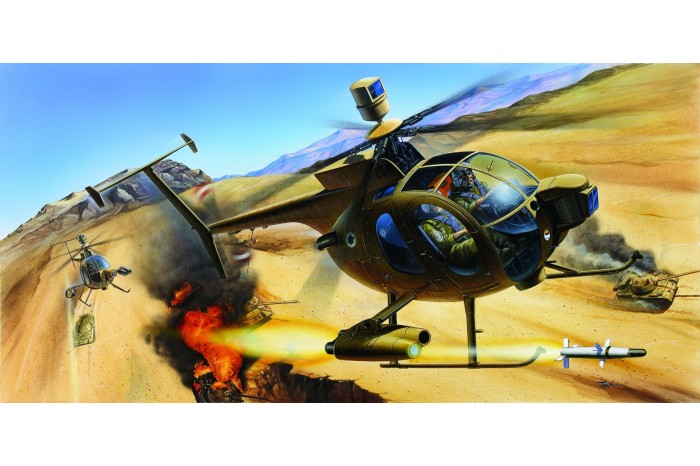 Model Kit vrtulník 12250 - HUGHES 500D TOW HELICOPTER (1:48)