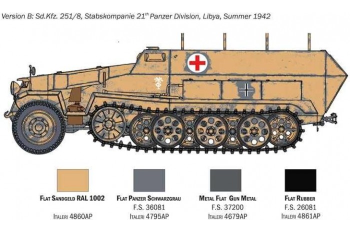 Model Kit military 7077 - Sd.Kfz. 251/8 Ambulance (1:72)