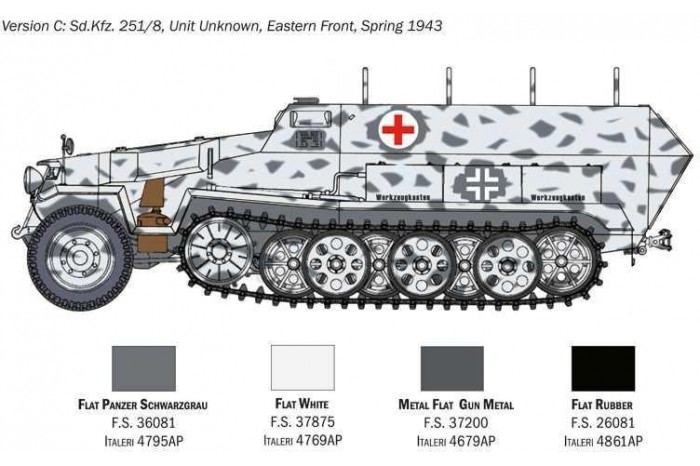 Model Kit military 7077 - Sd.Kfz. 251/8 Ambulance (1:72)