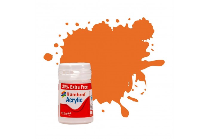Humbrol barva akryl AB0018EP - No 18 Orange Gloss (+ 30% navíc zdarma)