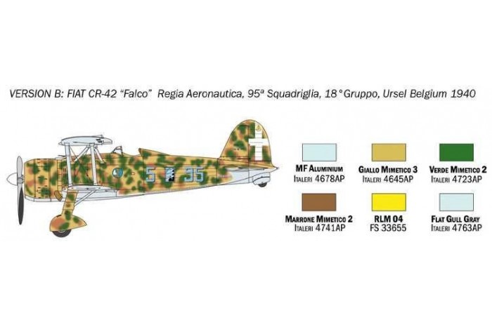 Model Kit letadlo 1437 - FIAT CR.42 Falco (1:72)