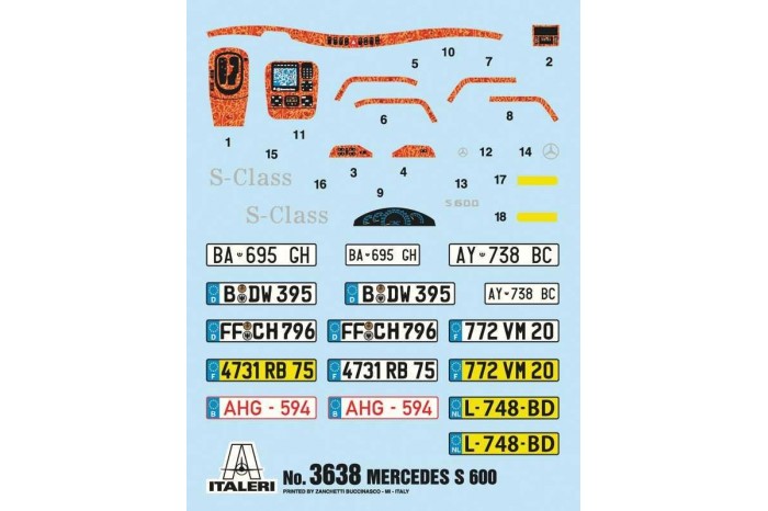 Model Kit auto 3638 - Mercedes Benz 600S  (1:24)