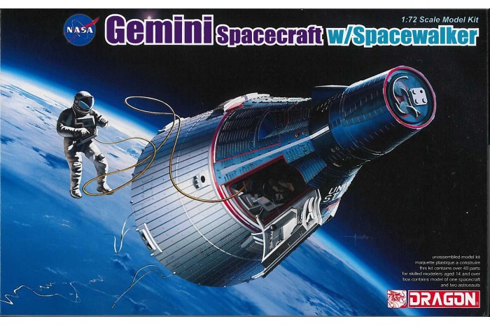 Model Kit kosmická loď 11013 - Gemini Spacecraft w/Spacewalker (1:72)