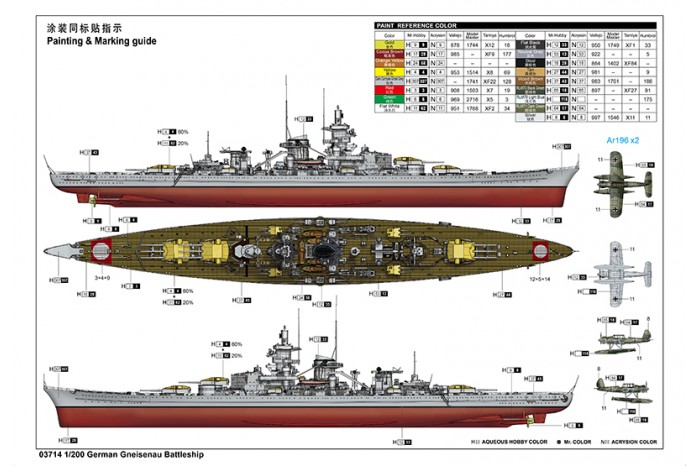 German Gneisenau Battleship (1:200) - 03714