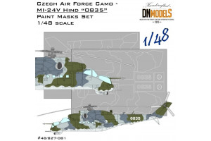Czech Air Force Camo Mi-24V Hind 0835 Attack Helicopter Paint Mask Set (1:48) - 48/827-081