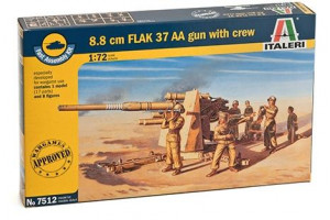 Fast Assembly military 7512 - 8.8 CM FLAK 37 AA GUN with crew (1:72)