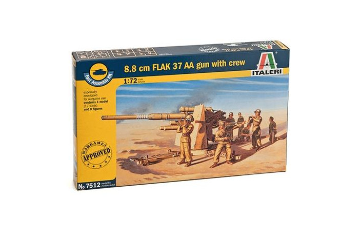Fast Assembly military 7512 - 8.8 CM FLAK 37 AA GUN with crew (1:72)