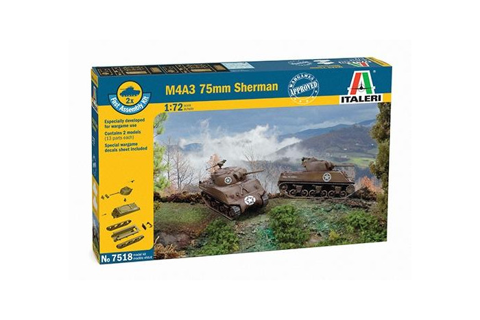 Fast Assembly tanky 7518 - M4A3 75 mm SHERMAN (1:72)