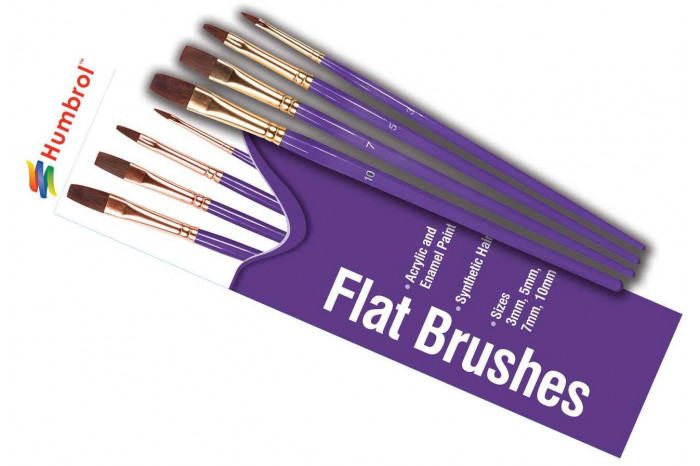 Humbrol Flat Brush pack AG4305 - sada plochých štětců (velikost 3/5/7/10)