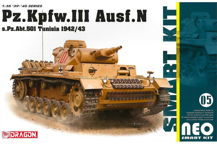 Pz.Kpfw.III Ausf.N s.Pz.Abt.501 Tunisia 1942/43 (Neo Smart Kit) (1:35) - 6956