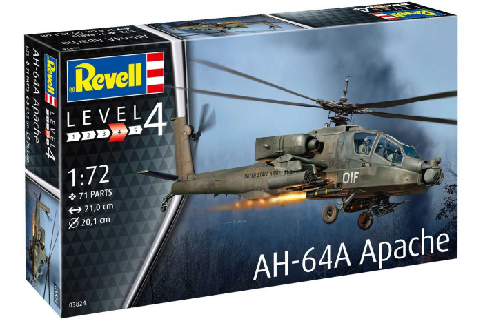 Plastic ModelKit vrtulník 03824 - AH-64A Apache (1:72)