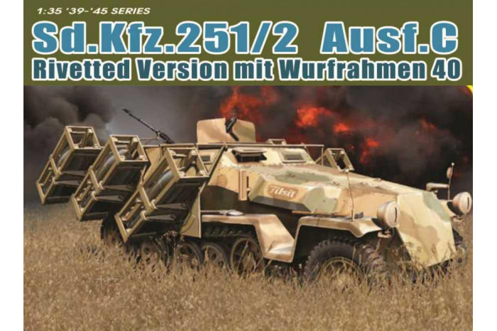 Model Kit tank 6966 - Sd.Kfz.251 Ausf.C RIVETTED VERSION with WURFRAHMEN 40 (1:35)