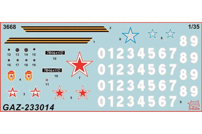 Model Kit military 3668 - Russian Armored Vehicle GAZ "Tiger" (1:35)