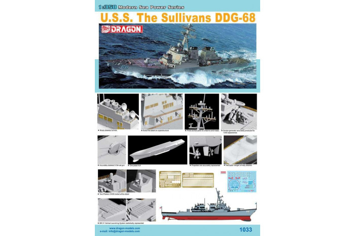 Model Kit loď 1033 - U.S.S. THE SULLIVANS DDG-68, ARLEIGHT BURKE CLASS (1:350)