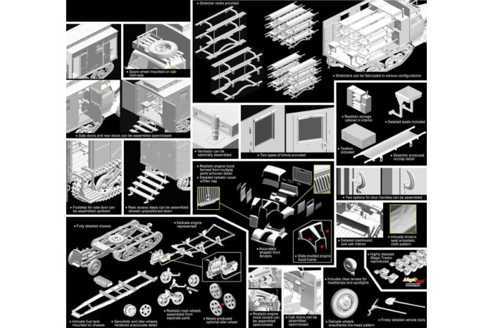 Model Kit military 6766 - Sd.Kfz.3 Maultier Ambulance (Smart Kit) (1:35)