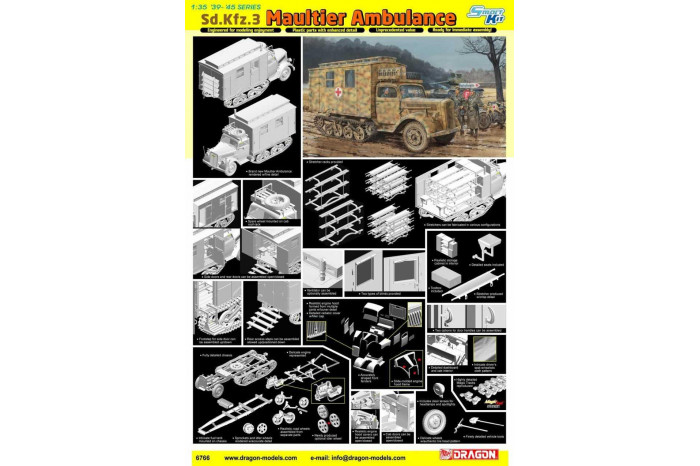 Model Kit military 6766 - Sd.Kfz.3 Maultier Ambulance (Smart Kit) (1:35)