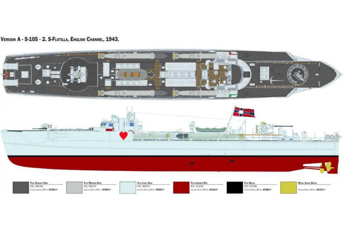 Model Kit loď 5620 - SCHNELLBOOT S-38 with Bofors (1:35)