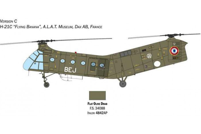 Model Kit vrtulník 2774 - H-21C Flying Banana GunShip (1:48)