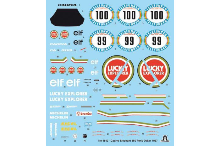 Model Kit motorka 4643 - Cagiva "Elephant" 850 Paris-Dakar 1987 (1:9)