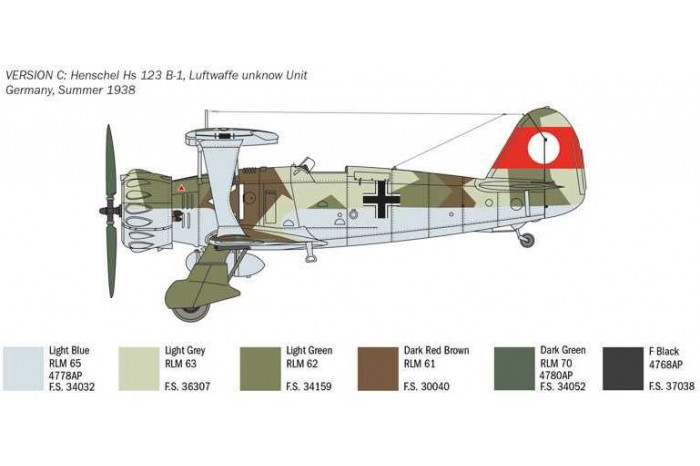 Model Kit letadlo 2819 - Henschel Hs 123 (1:48)
