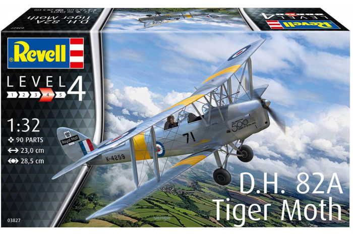 Plastic ModelKit letadlo 03827 - D.H. 82A Tiger Moth (1:32)