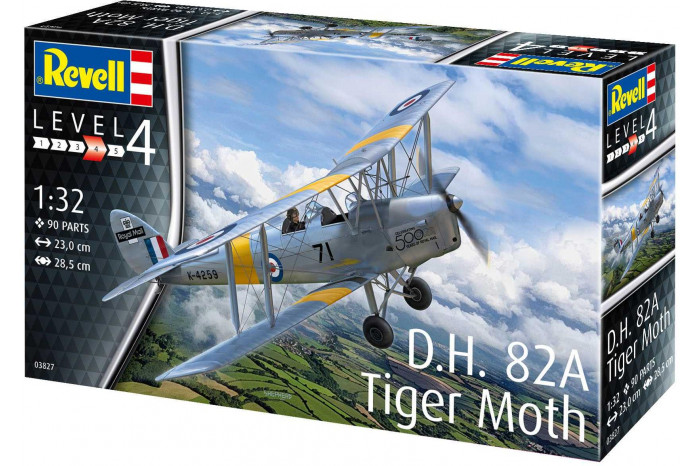 Plastic ModelKit letadlo 03827 - D.H. 82A Tiger Moth (1:32)
