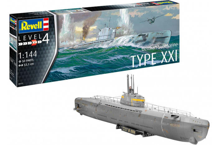 Plastic ModelKit ponorka 05177 - German Submarine Typ XXI (1:144)