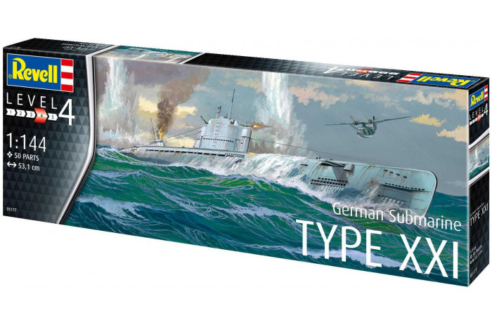 Plastic ModelKit ponorka 05177 - German Submarine Typ XXI (1:144)