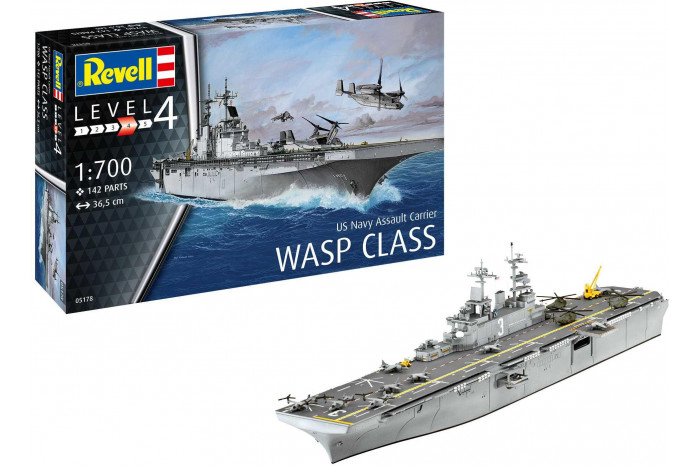 Plastic ModelKit loď 05178 - Assault Carrier USS WASP CLASS (1:700)