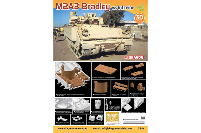 Model Kit tank 7610 - M2A3 w/INTERIOR (1:72)