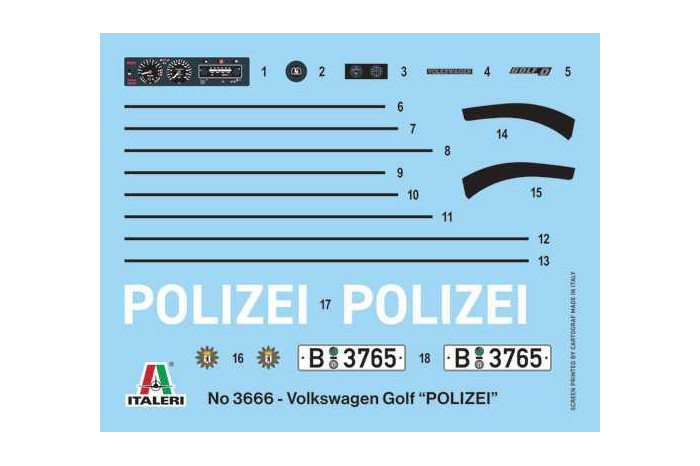 Model Kit auto 3666 - VW Golf "POLIZEI" (1:24)