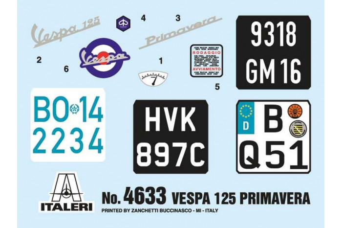Model Kit motorka 4633 - VESPA 125 PRIMAVERA (1:9)