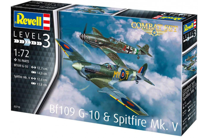 Plastic Modelkit letadla 03710 - Bf109G-10 & Spitfire Mk.V (1:72)