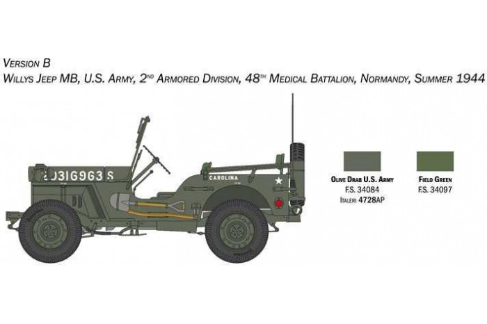 Model Kit auto 3635 - Willys Jeep MB (1:24)