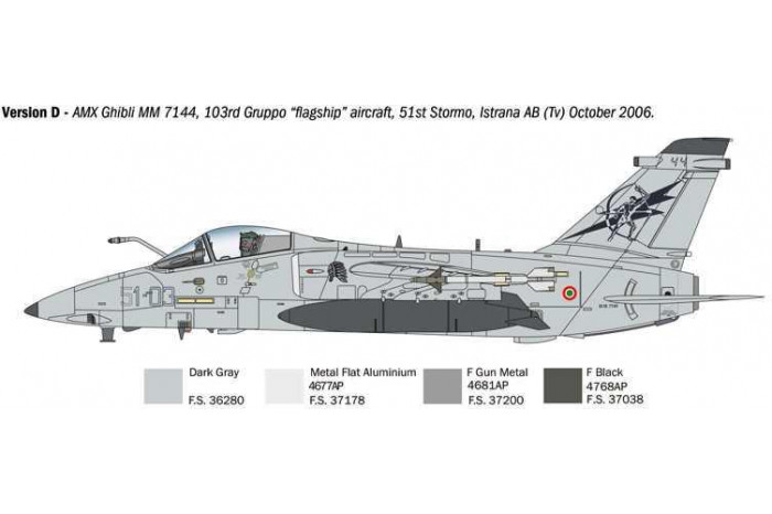 Model Kit letadlo 1460 - AMX Ghibli (1:72)