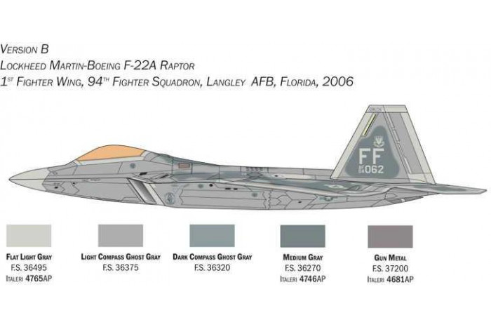 Model Kit letadlo 2822 - Lockheed Martin F-22A Raptor (1:48)