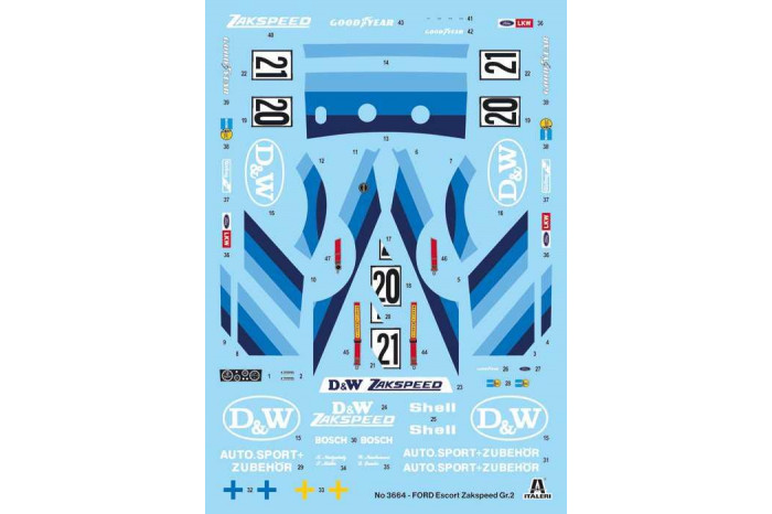 Model Kit auto 3664 - Ford Escort Zakspeed Gr. 2 (1:24)