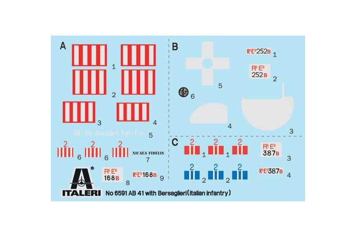 Model Kit military 6591 - AB 41 with Bersaglieri Italian Infantry (1:35)