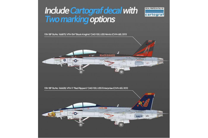 Model Kit letadlo 12577 - USN F/A-18F "VFA-154 Black Knight" (1:72)