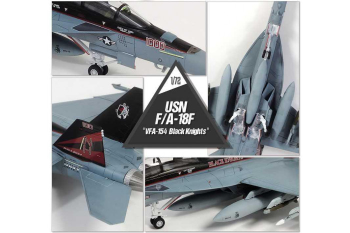 Model Kit letadlo 12577 - USN F/A-18F "VFA-154 Black Knight" (1:72)