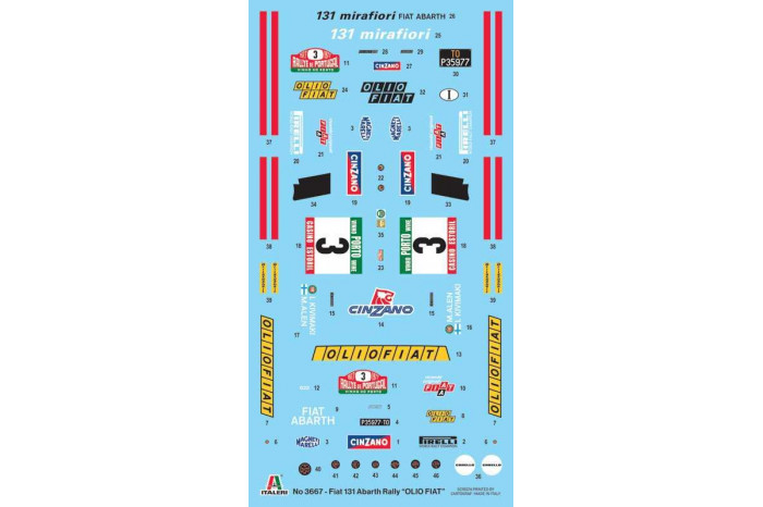 Model Kit auto 3667 - FIAT 131 Abarth Rally OLIO FIAT (1:24)