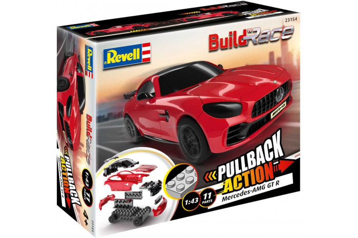 Build 'n Race auto 23154 - Mercedes-AMG GT R (červený) (1:43)