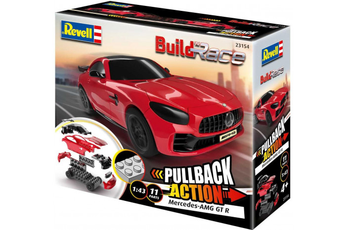 Build 'n Race auto 23154 - Mercedes-AMG GT R (červený) (1:43)
