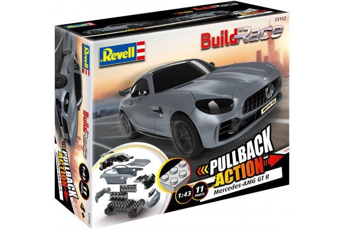 Build 'n Race auto 23152 - Mercedes-AMG GT R (šedý) (1:43)