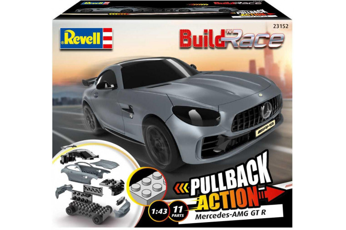 Build 'n Race auto 23152 - Mercedes-AMG GT R (šedý) (1:43)