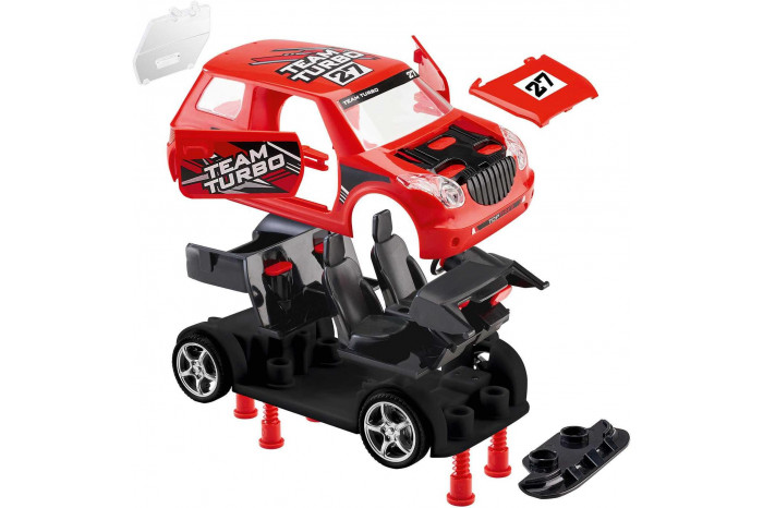 First Construction auto 00910 - Pull Back Rallye Car (červené) (1:20)