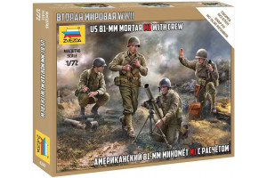 Model Kit figurky 6287 - US 81mm Mortat w/crew  (Snap Fit) (1:72)