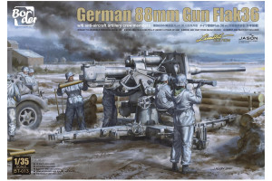 German 88mm Gun flak36 W/6 anti-aircraft artillery crew members (1:35) - 013