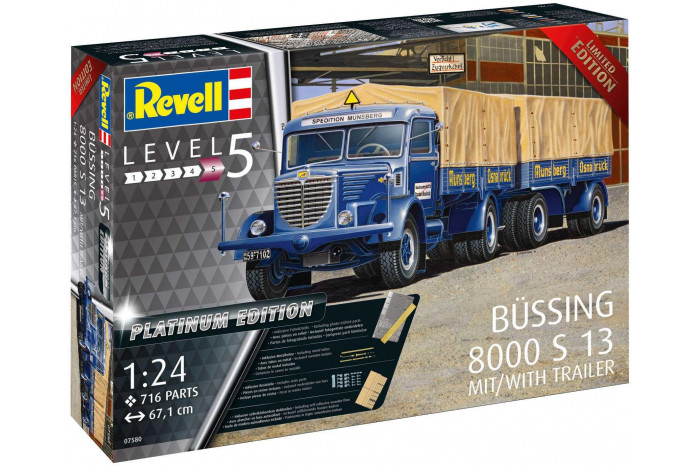 Gift-Set auto 07580 - Büssing 8000 S 13 with Trailer "Platinum Edition" (1:24)